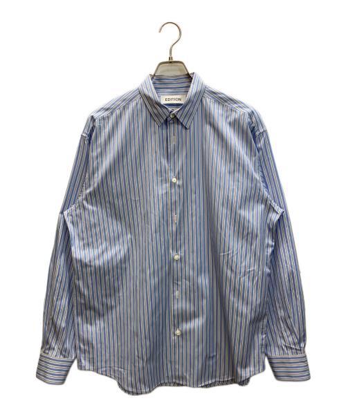 edition（エディション）edition (エディション) THOMAS MASON ストライプレギュラーシャツ ブルー サイズ:Mの古着・服飾アイテム