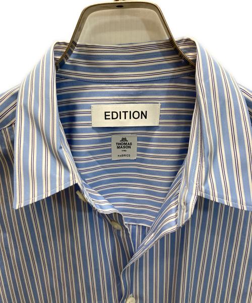 edition（エディション）edition (エディション) THOMAS MASON ストライプレギュラーシャツ ブルー サイズ:Mの古着・服飾アイテム