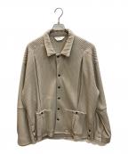 ANCELLMアンセルム）の古着「WRINKLED STRIPE SHIRT」｜ベージュ
