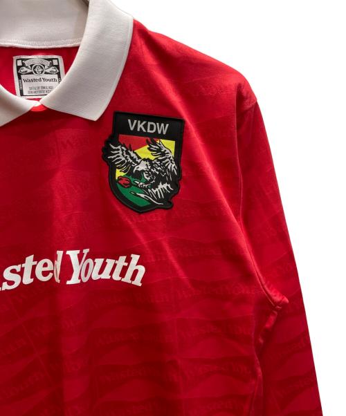 WASTED YOUTH（ウェイステッドユース）WASTED YOUTH (ウェイステッドユース) Soccer Shirt レッド サイズ:Mの古着・服飾アイテム