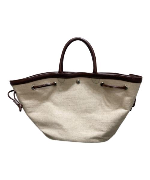 TOUT Y EST（トゥティエ）TOUT Y EST (トゥティエ) SAC COQUILLE SMALL / コキースモールバッグ アイボリー×ブラウンの古着・服飾アイテム