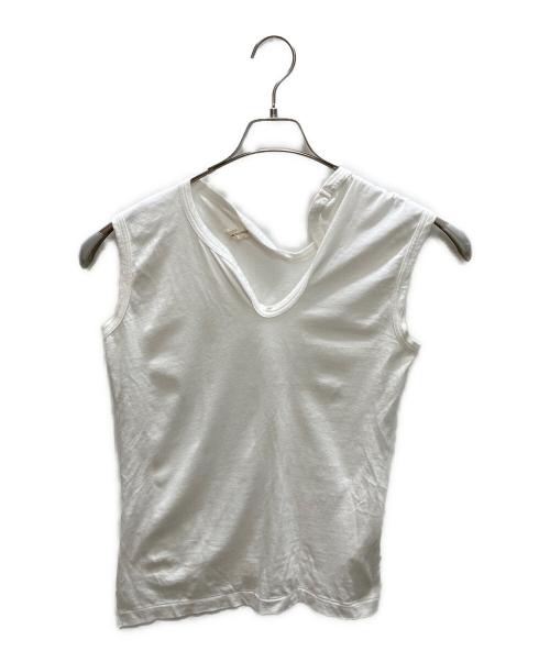 COMME des GARCONS（コムデギャルソン）COMME des GARCONS (コムデギャルソン) 変形ネック ノースリーブカットソー ホワイト サイズ:記載なしの古着・服飾アイテム