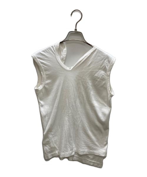 COMME des GARCONS（コムデギャルソン）COMME des GARCONS (コムデギャルソン) 変形ネック ノースリーブカットソー ホワイト サイズ:記載なしの古着・服飾アイテム