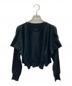 ISSEY MIYAKEイッセイミヤケ）の古着「FOUR SLEEVED KNIT」｜ブラック