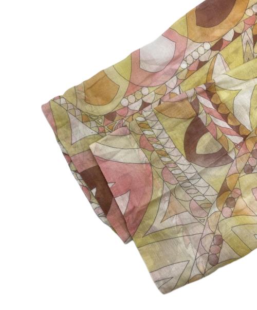 Emilio Pucci（エミリオ プッチ）Emilio Pucci (エミリオ プッチ) コットンシルク総柄ブラウス イエロー サイズ:38の古着・服飾アイテム