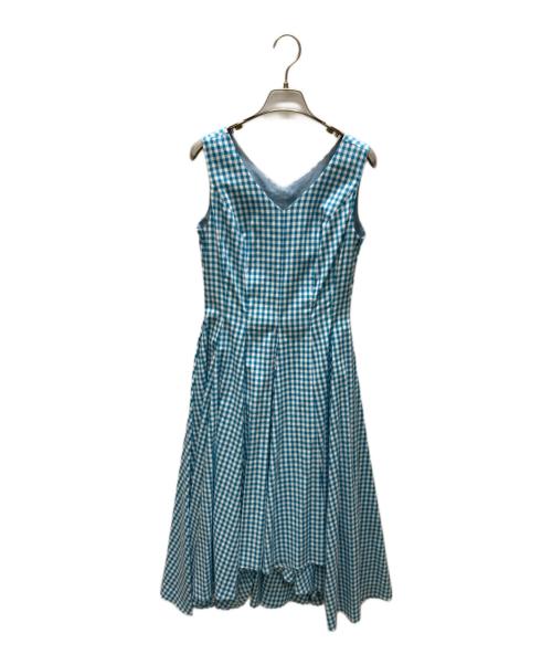 JENNE（ジェンヌ）JENNE (ジェンヌ) ギンガムフィッシュテールワンピース ブルー サイズ:M 未使用品の古着・服飾アイテム