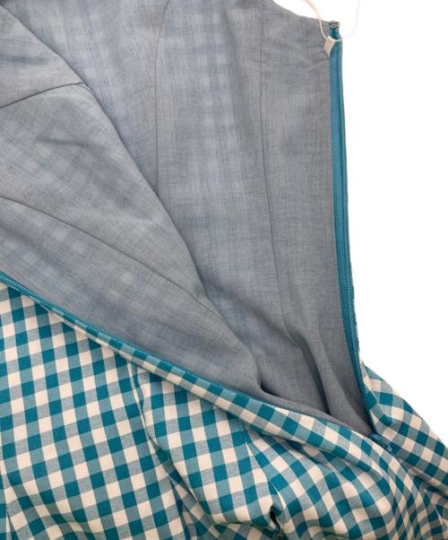 JENNE（ジェンヌ）JENNE (ジェンヌ) ギンガムフィッシュテールワンピース ブルー サイズ:M 未使用品の古着・服飾アイテム