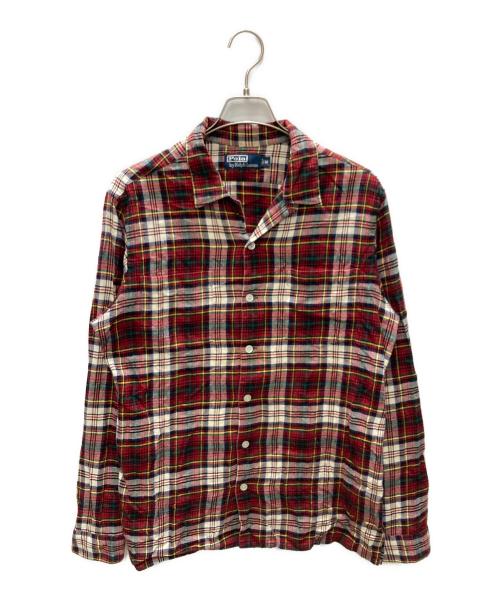 POLO RALPH LAUREN（ポロ・ラルフローレン）POLO RALPH LAUREN (ポロ・ラルフローレン) オープンカラーチェックネルシャツ レッド サイズ:SIZE Mの古着・服飾アイテム