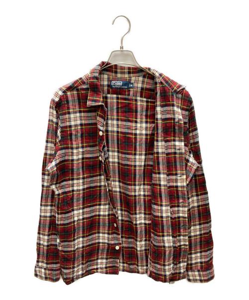 POLO RALPH LAUREN（ポロ・ラルフローレン）POLO RALPH LAUREN (ポロ・ラルフローレン) オープンカラーチェックネルシャツ レッド サイズ:SIZE Mの古着・服飾アイテム