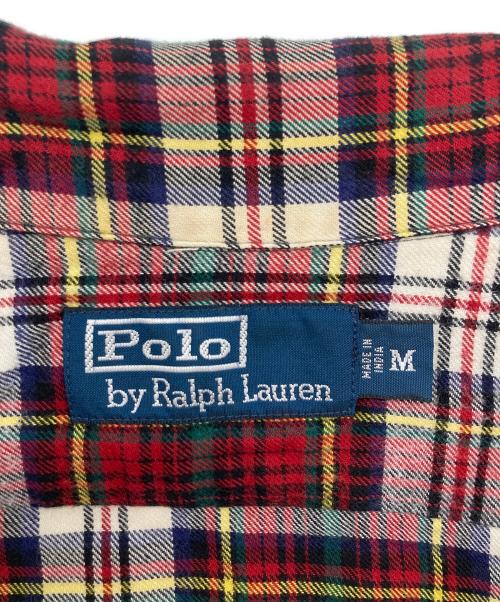 POLO RALPH LAUREN（ポロ・ラルフローレン）POLO RALPH LAUREN (ポロ・ラルフローレン) オープンカラーチェックネルシャツ レッド サイズ:SIZE Mの古着・服飾アイテム