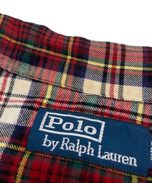 POLO RALPH LAUREN（ポロ・ラルフローレン）POLO RALPH LAUREN (ポロ・ラルフローレン) オープンカラーチェックネルシャツ レッド サイズ:SIZE Mの古着・服飾アイテム
