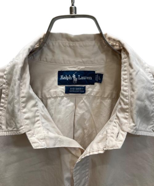 RALPH LAUREN（ラルフローレン）RALPH LAUREN (ラルフローレン) BIG SHIRT ボタンダウンシャツ ベージュ サイズ:SIZE Lの古着・服飾アイテム