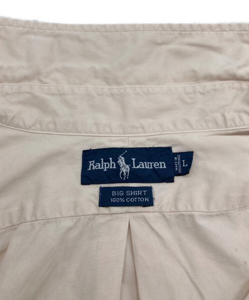 RALPH LAUREN（ラルフローレン）RALPH LAUREN (ラルフローレン) BIG SHIRT ボタンダウンシャツ ベージュ サイズ:SIZE Lの古着・服飾アイテム