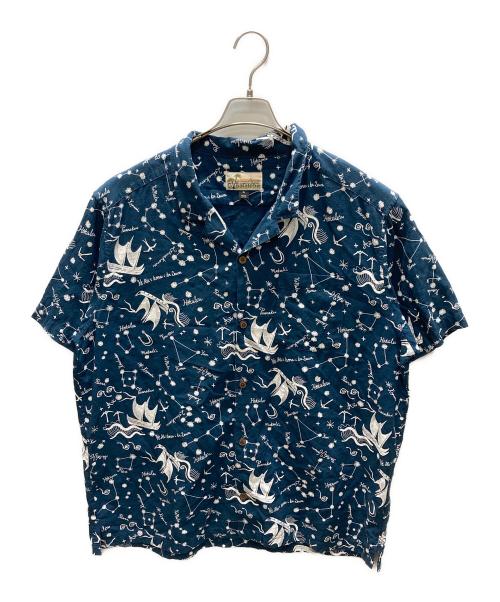 pataloha（パタロハ）pataloha (パタロハ) アロハシャツ ネイビー×ホワイト サイズ:XLの古着・服飾アイテム