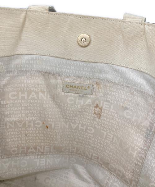 CHANEL（シャネル）CHANEL (シャネル) ウィンドウズライン キャンバス トートバッグ ブラック×ホワイト サイズ:下記参照の古着・服飾アイテム