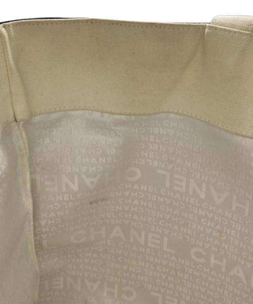 CHANEL（シャネル）CHANEL (シャネル) ウィンドウズライン キャンバス トートバッグ ブラック×ホワイト サイズ:下記参照の古着・服飾アイテム