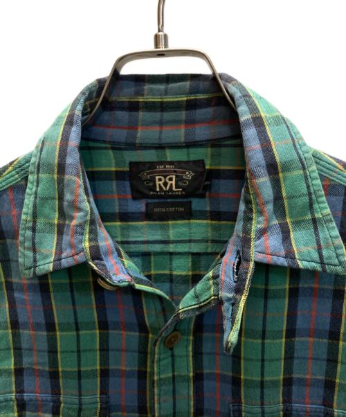 RRL（ダブルアールエル）RRL (ダブルアールエル) チンストチェックワークシャツ グリーン サイズ:SIZE Sの古着・服飾アイテム