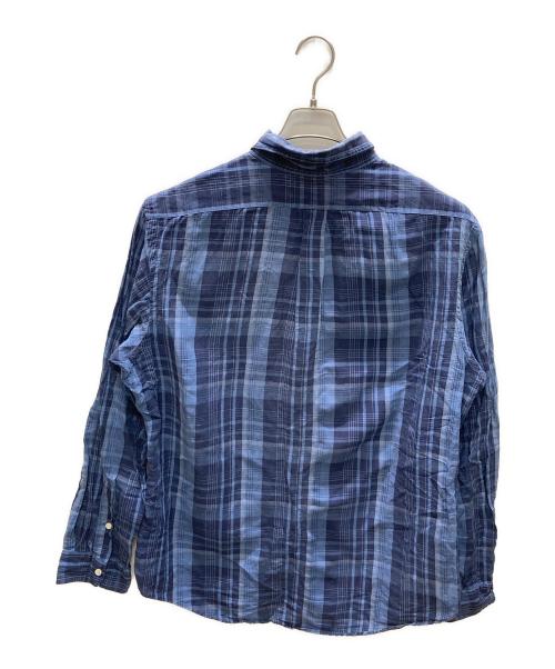 RALPH LAUREN（ラルフローレン）RALPH LAUREN (ラルフローレン) シルクリネンチェックシャツ ネイビー サイズ:XLの古着・服飾アイテム