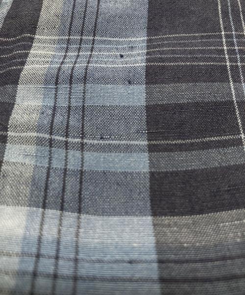 RALPH LAUREN（ラルフローレン）RALPH LAUREN (ラルフローレン) シルクリネンチェックシャツ ネイビー サイズ:XLの古着・服飾アイテム