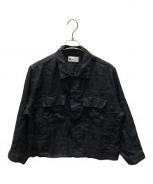 JOURNAL STANDARD（ジャーナルスタンダード）の古着「リネンミリタリージャケット」｜ブラック