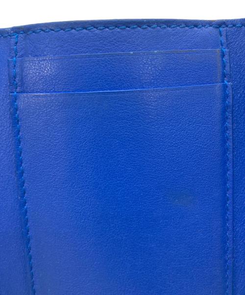 BOTTEGA VENETA（ボッテガベネタ）BOTTEGA VENETA (ボッテガベネタ) イントレチャート バイカラー 3つ折り財布 ブラック×ブルー サイズ:下記参照の古着・服飾アイテム