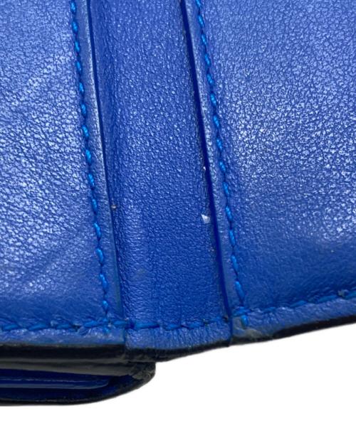 BOTTEGA VENETA（ボッテガベネタ）BOTTEGA VENETA (ボッテガベネタ) イントレチャート バイカラー 3つ折り財布 ブラック×ブルー サイズ:下記参照の古着・服飾アイテム