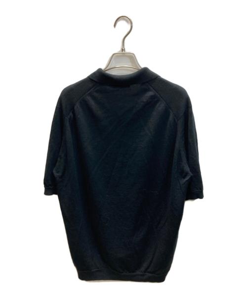 JOHN SMEDLEY（ジョンスメドレー）JOHN SMEDLEY (ジョンスメドレー) UNITED ARROWS (ユナイテッドアローズ) ニットポロシャツ ブラック サイズ:Lの古着・服飾アイテム