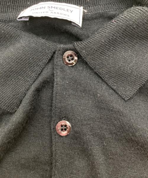 JOHN SMEDLEY（ジョンスメドレー）JOHN SMEDLEY (ジョンスメドレー) UNITED ARROWS (ユナイテッドアローズ) ニットポロシャツ ブラック サイズ:Lの古着・服飾アイテム
