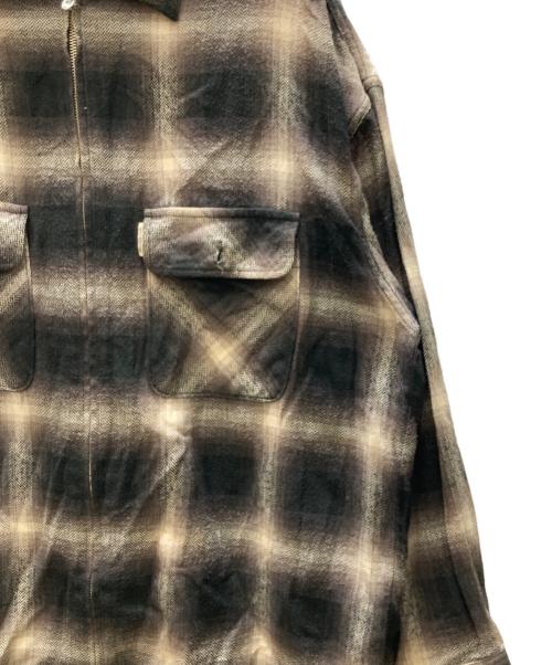 COOTIE PRODUCTIONS（クーティープロダクツ）COOTIE PRODUCTIONS (クーティープロダクツ) Ombre Nel Check Zip Up Shirt  オンブレネルチェックジップアップシャツ ブラウン×ブラック サイズ:SIZE Mの古着・服飾アイテム
