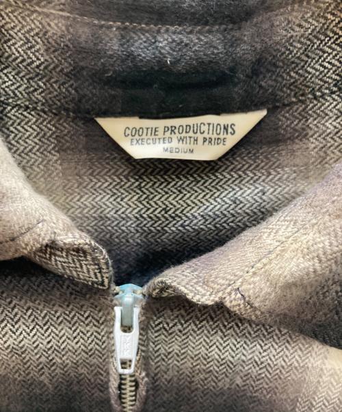 COOTIE PRODUCTIONS（クーティープロダクツ）COOTIE PRODUCTIONS (クーティープロダクツ) Ombre Nel Check Zip Up Shirt  オンブレネルチェックジップアップシャツ ブラウン×ブラック サイズ:SIZE Mの古着・服飾アイテム
