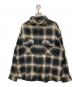 COOTIE PRODUCTIONS（クーティープロダクツ）の古着「Ombre Nel Check Zip Up Shirt  オンブレネルチェックジップアップシャツ」｜ブラウン×ブラック