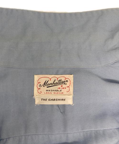 Manhattan（マンハッタン）Manhattan (マンハッタン) レーヨンギャバジンオープンカラーシャツ ブルー サイズ:Sの古着・服飾アイテム