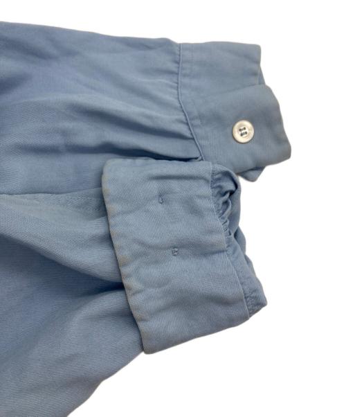 Manhattan（マンハッタン）Manhattan (マンハッタン) レーヨンギャバジンオープンカラーシャツ ブルー サイズ:Sの古着・服飾アイテム