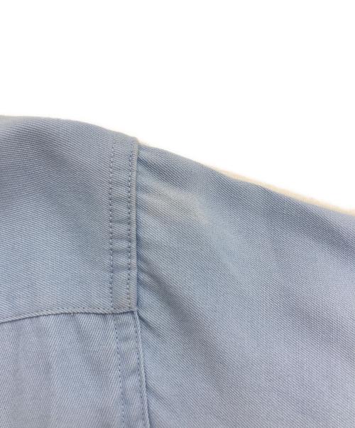 Manhattan（マンハッタン）Manhattan (マンハッタン) レーヨンギャバジンオープンカラーシャツ ブルー サイズ:Sの古着・服飾アイテム