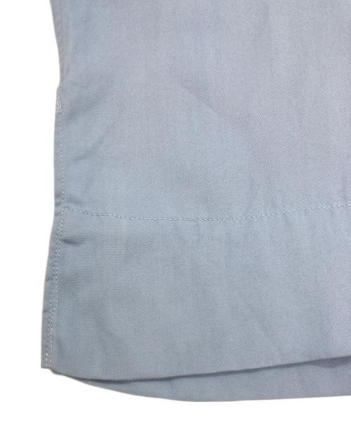 Manhattan（マンハッタン）Manhattan (マンハッタン) レーヨンギャバジンオープンカラーシャツ ブルー サイズ:Sの古着・服飾アイテム