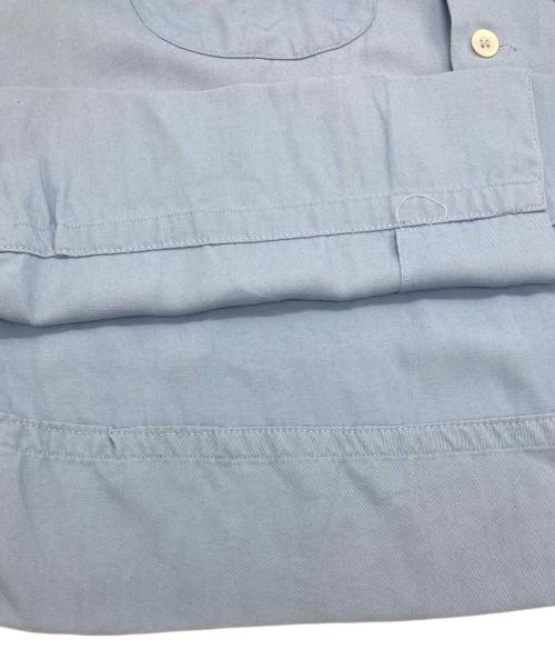 Manhattan（マンハッタン）Manhattan (マンハッタン) レーヨンギャバジンオープンカラーシャツ ブルー サイズ:Sの古着・服飾アイテム