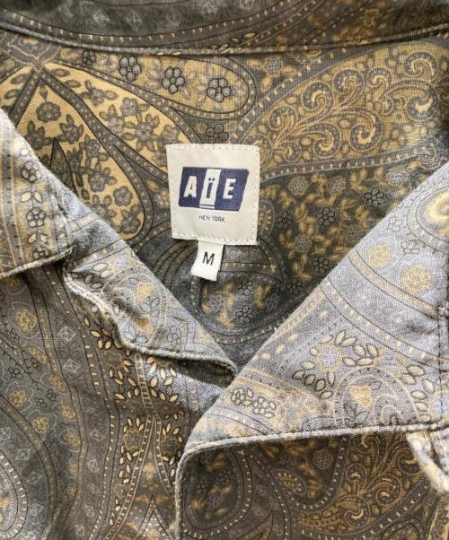 AiE（エーアイイー）AiE (エーアイイー) ペイズリー柄ペインターシャツ ネイビー サイズ:SIZE Mの古着・服飾アイテム