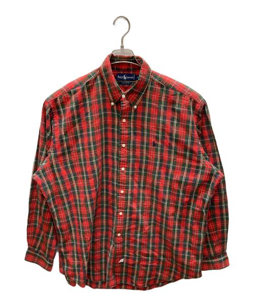 RALPH LAUREN（ラルフローレン）RALPH LAUREN (ラルフローレン) シアサッカーチェックシャツ レッド サイズ:SIZE XLの古着・服飾アイテム
