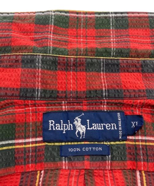 RALPH LAUREN（ラルフローレン）RALPH LAUREN (ラルフローレン) シアサッカーチェックシャツ レッド サイズ:SIZE XLの古着・服飾アイテム
