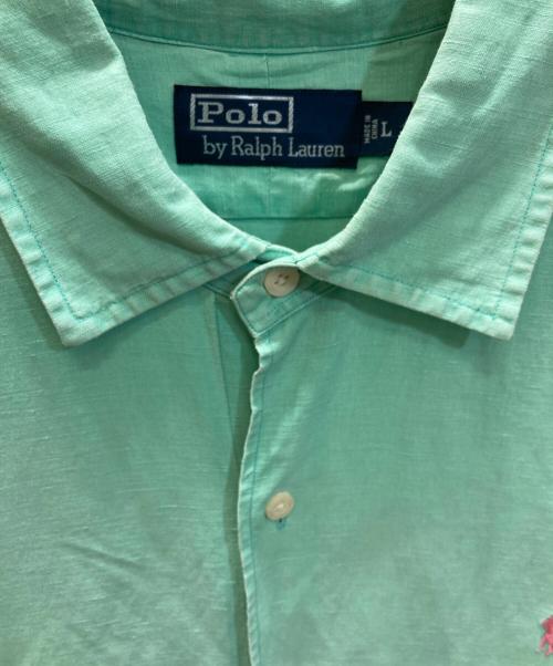 POLO RALPH LAUREN（ポロ・ラルフローレン）POLO RALPH LAUREN (ポロ・ラルフローレン) リネンシルクシャツ グリーン サイズ:Lの古着・服飾アイテム