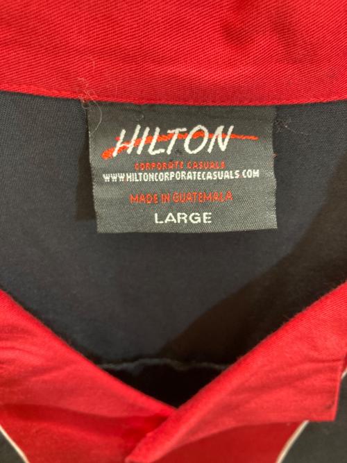 Hilton（ヒルトン）Hilton (ヒルトン) ボーリングシャツ レッド×ブラック サイズ:LARGEの古着・服飾アイテム
