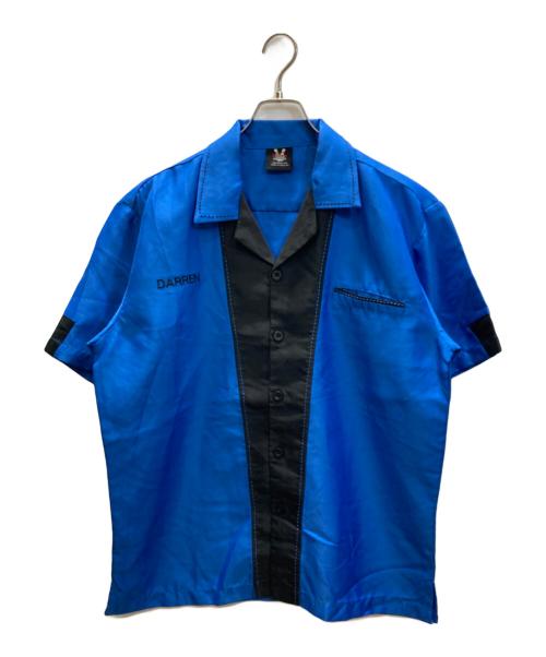 Hilton（ヒルトン）Hilton (ヒルトン) ボーリングシャツ ブルー×ブラック サイズ:Mの古着・服飾アイテム