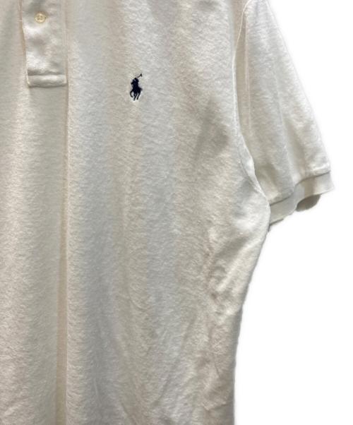 POLO RALPH LAUREN（ポロ・ラルフローレン）POLO RALPH LAUREN (ポロ・ラルフローレン) パイル地ポロシャツ ホワイト サイズ:XLの古着・服飾アイテム