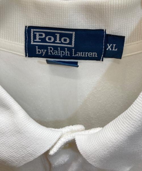 POLO RALPH LAUREN（ポロ・ラルフローレン）POLO RALPH LAUREN (ポロ・ラルフローレン) パイル地ポロシャツ ホワイト サイズ:XLの古着・服飾アイテム