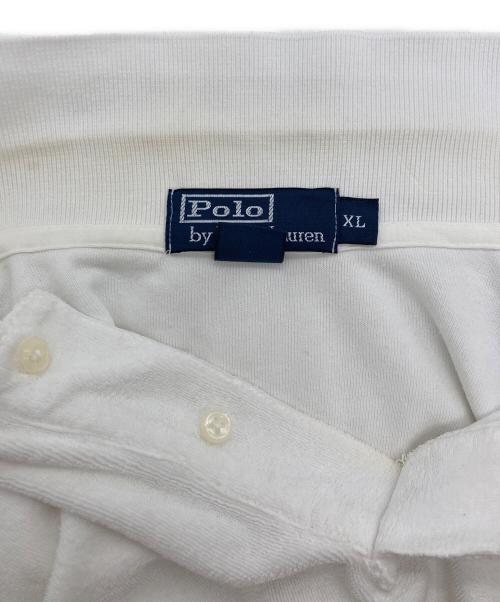 POLO RALPH LAUREN（ポロ・ラルフローレン）POLO RALPH LAUREN (ポロ・ラルフローレン) パイル地ポロシャツ ホワイト サイズ:XLの古着・服飾アイテム