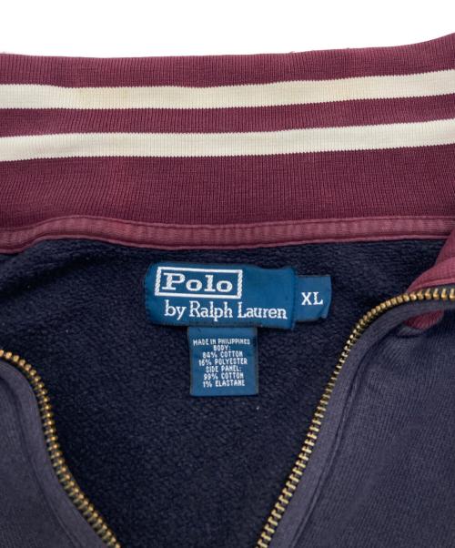 POLO RALPH LAUREN（ポロ・ラルフローレン）POLO RALPH LAUREN (ポロ・ラルフローレン) ハーフジップスウェット ネイビー×ボルドー サイズ:SIZE XLの古着・服飾アイテム