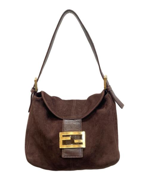 FENDI（フェンディ）FENDI (フェンディ) ズッカロゴ スエード マンマバケット バッグ ブラウン サイズ:下記参照の古着・服飾アイテム