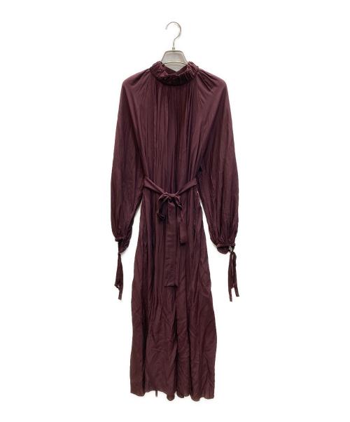 MANDO（マンドー）MANDO (マンドー) レーヨンシルクワンピース レッド サイズ:SIZE 36の古着・服飾アイテム