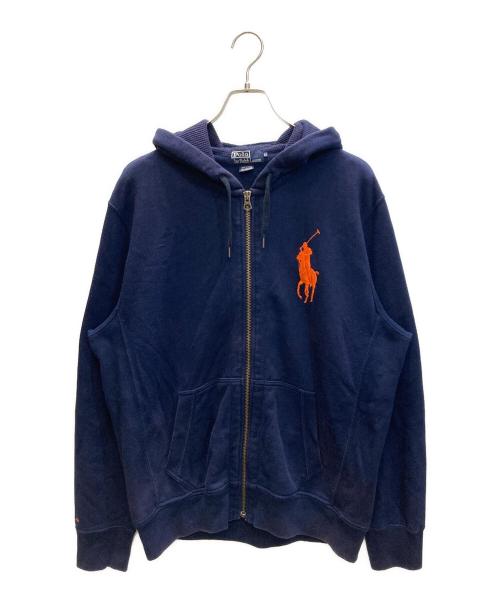 POLO RALPH LAUREN（ポロ・ラルフローレン）POLO RALPH LAUREN (ポロ・ラルフローレン) ビッグポニー刺繍ジップパーカー ネイビー サイズ:LLの古着・服飾アイテム