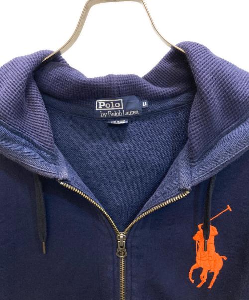 POLO RALPH LAUREN（ポロ・ラルフローレン）POLO RALPH LAUREN (ポロ・ラルフローレン) ビッグポニー刺繍ジップパーカー ネイビー サイズ:LLの古着・服飾アイテム